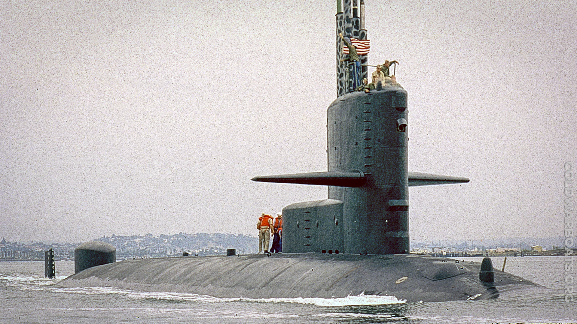 USS RICHARD B. RUSSELL (SSN 687) outbound from Mare Island, date unknown.